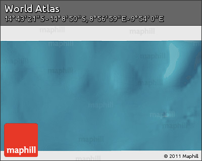 Satellite 3D Map of the Area around 14° 26' 6" S, 9° 25' 30" E