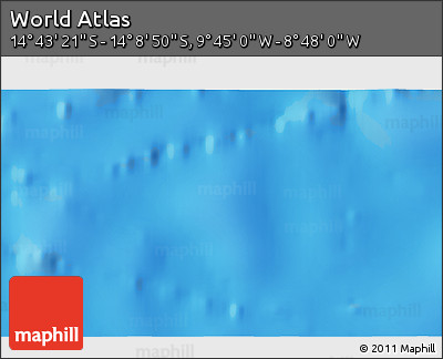 Physical 3D Map of the Area around 14° 26' 6" S, 9° 16' 30" W