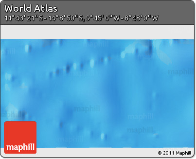 Physical 3D Map of the Area around 14° 26' 6" S, 9° 16' 30" W