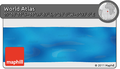 Physical Panoramic Map of the Area around 14° 56' 57" S, 0° 4' 30" E