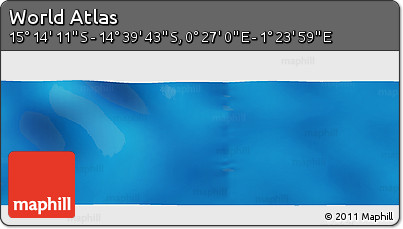 Physical Panoramic Map of the Area around 14° 56' 57" S, 0° 55' 29" E
