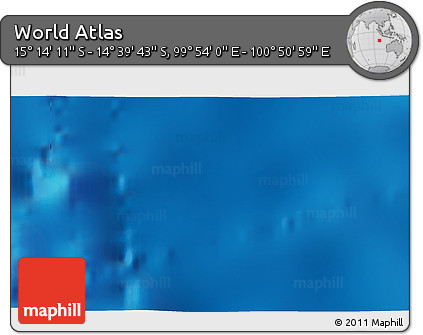 Shaded Relief 3D Map of the Area around 14° 56' 57" S, 100° 22' 30" E