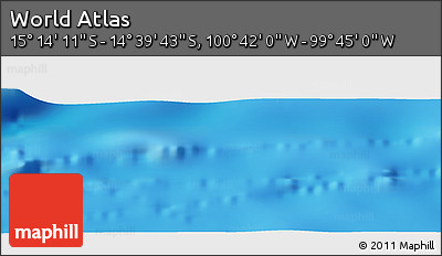 Physical Panoramic Map of the Area around 14° 56' 57" S, 100° 13' 29" W
