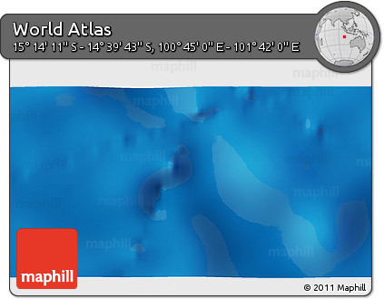 Physical 3D Map of the Area around 14° 56' 57" S, 101° 13' 29" E