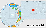 Political Location Map of the area around 14° 56' 57" S, 106° 10' 30" W