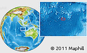 Physical Location Map of the area around 14° 56' 57" S, 107° 10' 30" E