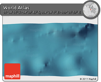 Satellite 3D Map of the Area around 14° 56' 57" S, 108° 52' 30" E