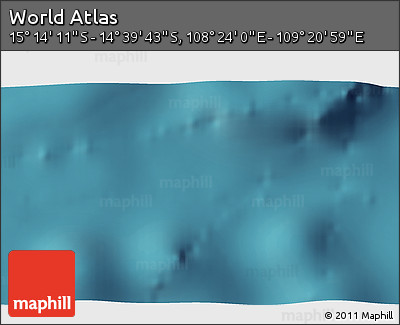Satellite 3D Map of the Area around 14° 56' 57" S, 108° 52' 30" E