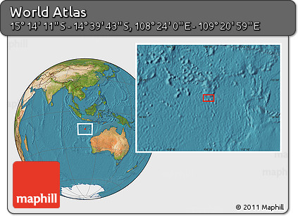 Satellite Location Map of the Area around 14° 56' 57" S, 108° 52' 30" E