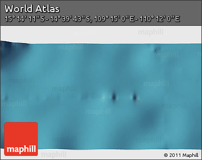 Satellite 3D Map of the Area around 14° 56' 57" S, 109° 43' 29" E