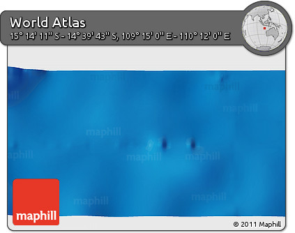 Shaded Relief 3D Map of the Area around 14° 56' 57" S, 109° 43' 29" E