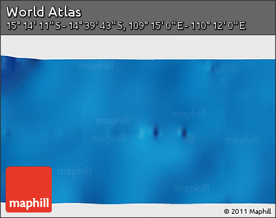 Shaded Relief 3D Map of the Area around 14° 56' 57" S, 109° 43' 29" E
