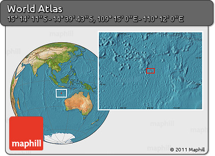 Satellite Location Map of the Area around 14° 56' 57" S, 109° 43' 29" E