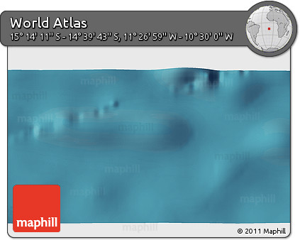 Satellite 3D Map of the Area around 14° 56' 57" S, 10° 58' 29" W