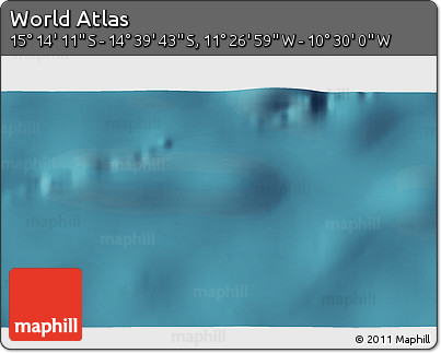 Satellite 3D Map of the Area around 14° 56' 57" S, 10° 58' 29" W