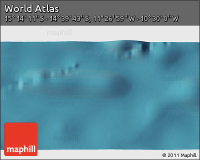 Satellite 3D Map of the Area around 14° 56' 57" S, 10° 58' 29" W