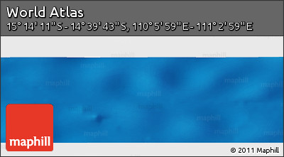 Physical Panoramic Map of the Area around 14° 56' 57" S, 110° 34' 29" E