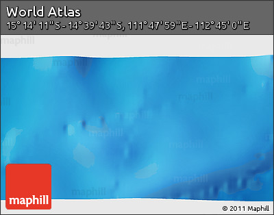 Physical 3D Map of the Area around 14° 56' 57" S, 112° 16' 30" E