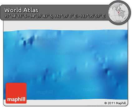 Shaded Relief 3D Map of the Area around 14° 56' 57" S, 113° 7' 30" E