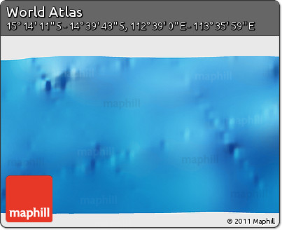 Shaded Relief 3D Map of the Area around 14° 56' 57" S, 113° 7' 30" E