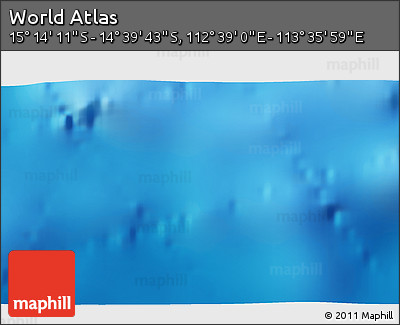 Shaded Relief 3D Map of the Area around 14° 56' 57" S, 113° 7' 30" E