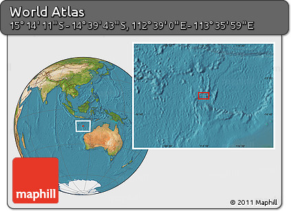 Satellite Location Map of the Area around 14° 56' 57" S, 113° 7' 30" E