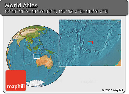 Satellite Location Map of the Area around 14° 56' 57" S, 115° 40' 30" E
