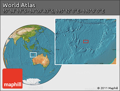 Satellite Location Map of the Area around 14° 56' 57" S, 115° 40' 30" E