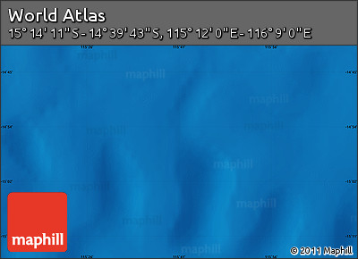 Physical Map of the Area around 14° 56' 57" S, 115° 40' 30" E