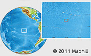 Physical Location Map of the area around 14° 56' 57" S, 117° 13' 29" W
