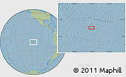 Savanna Style Location Map of the area around 14° 56' 57" S, 117° 13' 29" W, hill shading