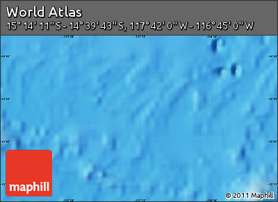 Physical Map of the Area around 14° 56' 57" S, 117° 13' 29" W