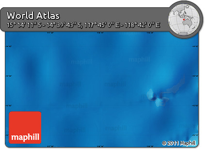 Physical Map of the Area around 14° 56' 57" S, 118° 13' 29" E