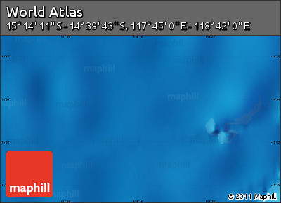 Physical Map of the Area around 14° 56' 57" S, 118° 13' 29" E