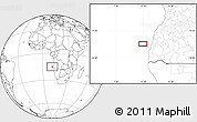 Blank Location Map of the area around 14° 56' 57" S, 11° 7' 30" E