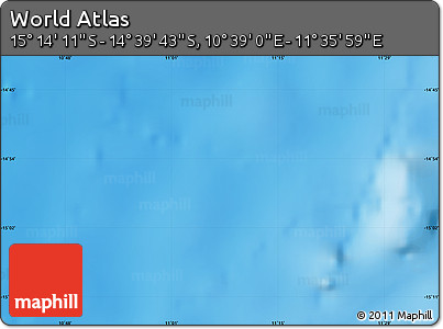 Physical Map of the Area around 14° 56' 57" S, 11° 7' 30" E