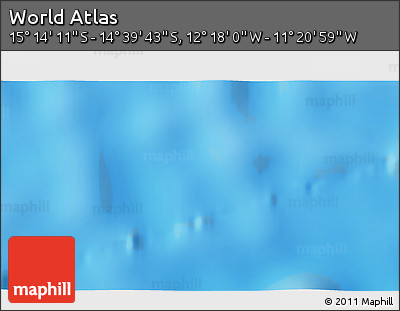 Physical 3D Map of the Area around 14° 56' 57" S, 11° 49' 29" W