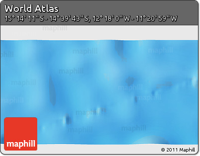 Physical 3D Map of the Area around 14° 56' 57" S, 11° 49' 29" W