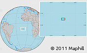 Gray Location Map of the area around 14° 56' 57" S, 11° 49' 29" W