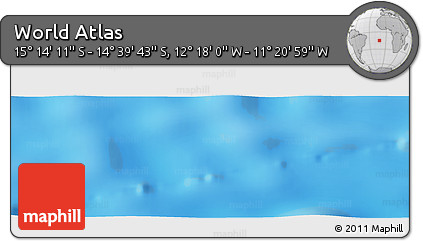 Physical Panoramic Map of the Area around 14° 56' 57" S, 11° 49' 29" W