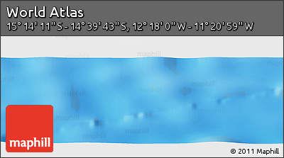 Physical Panoramic Map of the Area around 14° 56' 57" S, 11° 49' 29" W