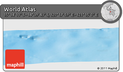Physical Panoramic Map of the Area around 14° 56' 57" S, 120° 46' 30" E
