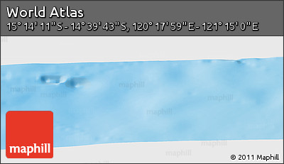 Physical Panoramic Map of the Area around 14° 56' 57" S, 120° 46' 30" E