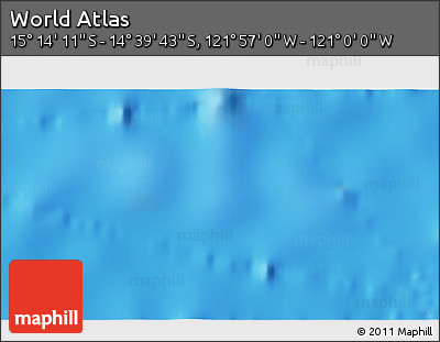Physical 3D Map of the Area around 14° 56' 57" S, 121° 28' 29" W
