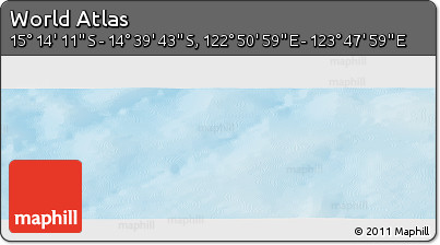 Physical Panoramic Map of the Area around 14° 56' 57" S, 123° 19' 29" E