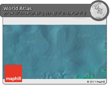 Satellite 3D Map of the Area around 14° 56' 57" S, 124° 10' 30" E
