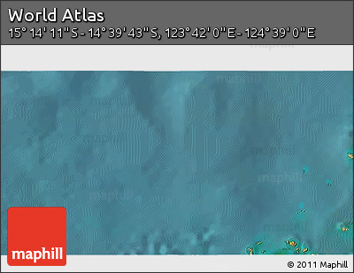 Satellite 3D Map of the Area around 14° 56' 57" S, 124° 10' 30" E