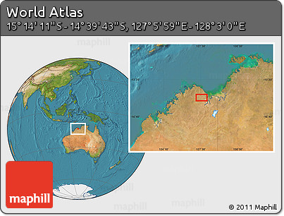 Satellite Location Map of the Area around 14° 56' 57" S, 127° 34' 30" E