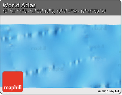 Physical 3D Map of the Area around 14° 56' 57" S, 12° 40' 30" W
