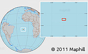 Gray Location Map of the area around 14° 56' 57" S, 12° 40' 30" W